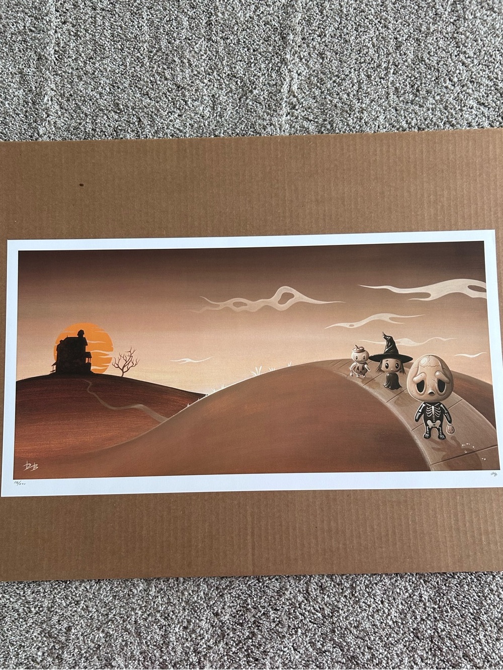 Brown Halloween Landscape Art Print - Unbranded
